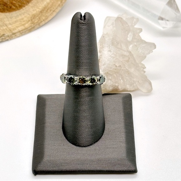 2.18 CT VVS1 Round Cut Champagne Moissanite Sterling Silver Ring - Picture 4 of 5